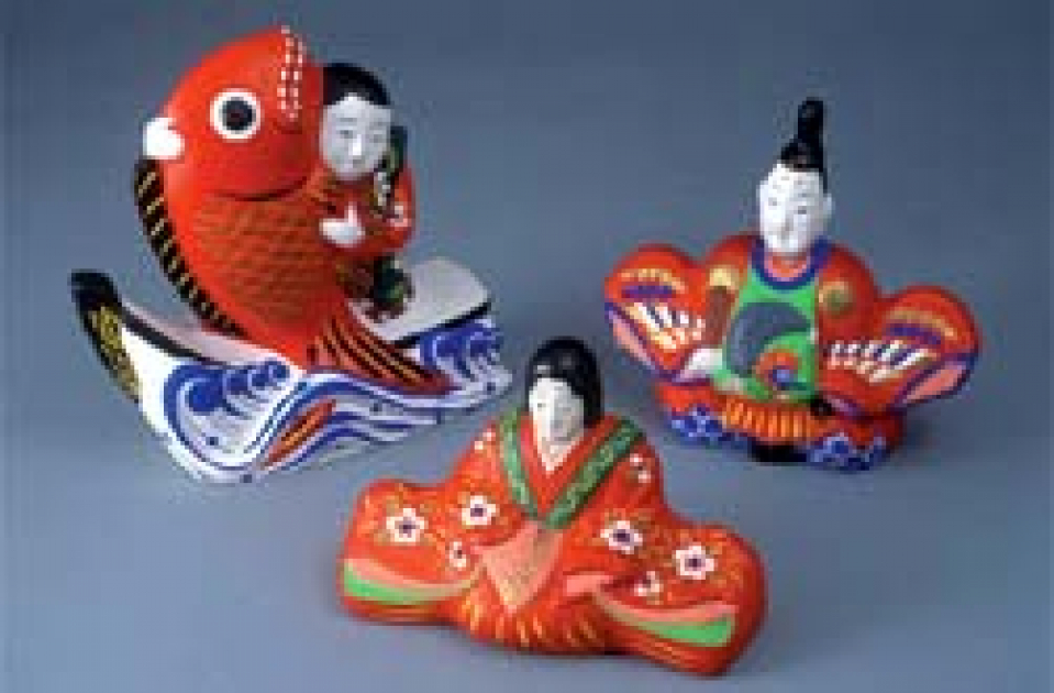 花巻人形「恵比寿 大黒土人形 恵比寿高さ11 2cm 郷土玩具