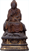 Wooden Erinashi Emperor Mother Statue