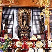 Wooden Amitabha statue