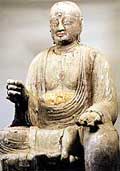 Wooden Jizo Zen Semi-Zen Statue