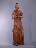 Wooden Rokukan statuette