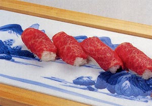 Maezawa beef nigiri sushi